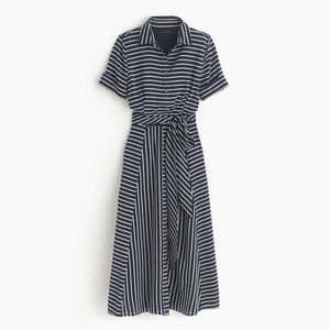 J. CREW ||| STRIPED SILK SHIRTDRESS